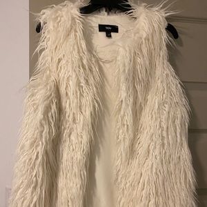 White Faux Fur Vest